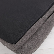 Grey Faux Linen Bolster Dog Sofa Bed